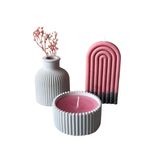 Casa si Gradina - Decoratiuni - Aromaterapie si lumanari - Lumanari si candele - Set lumanari, Aberto Design, beton, rosu alb, 3 piese - Infinity.ro