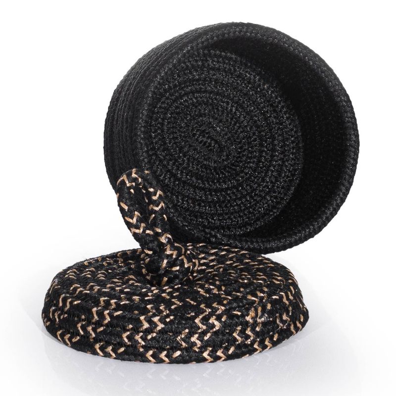 Casa si Gradina - Mobilier - Organizare si depozitare - Cutii depozitare - Cutie decorativa, Aberto Design, bumbac, negru, 15x10 cm, lucrata manual - Infinity.ro