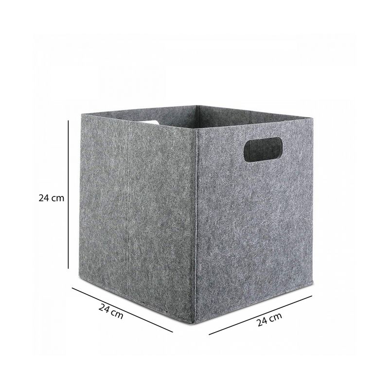 Casa si Gradina - Mobilier - Organizare si depozitare - Cutii depozitare - Cos depozitare, Aberto Design, pasla, gri, 24x24x24 cm - Infinity.ro