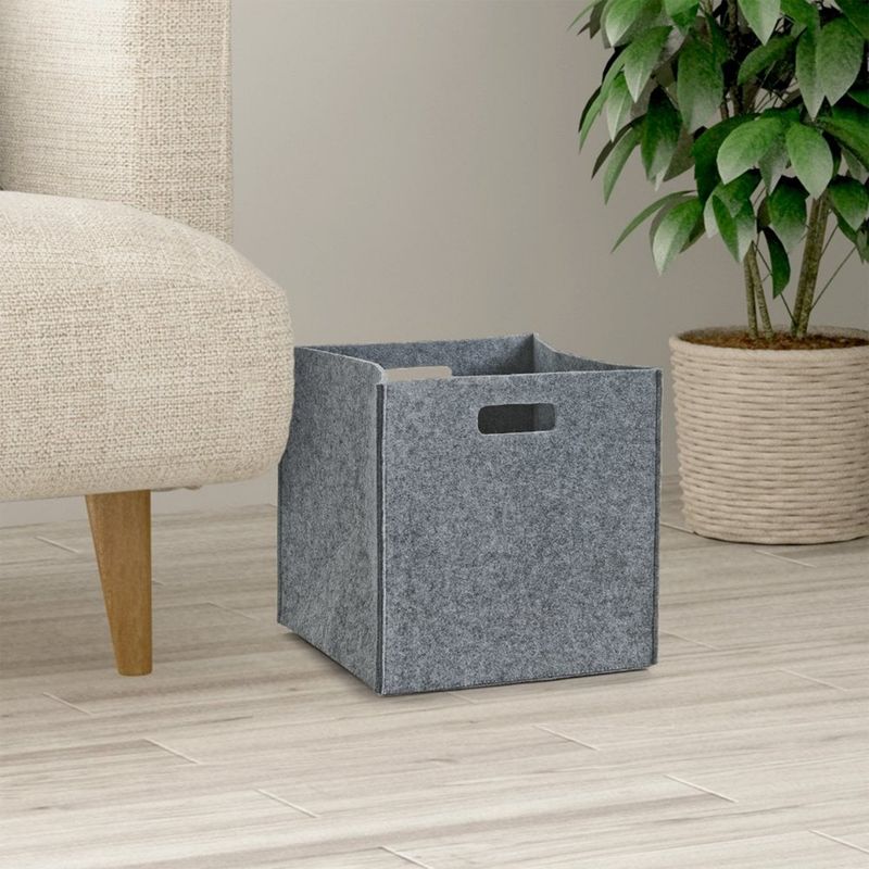 Casa si Gradina - Mobilier - Organizare si depozitare - Cutii depozitare - Cos depozitare, Aberto Design, pasla, gri, 24x24x24 cm - Infinity.ro