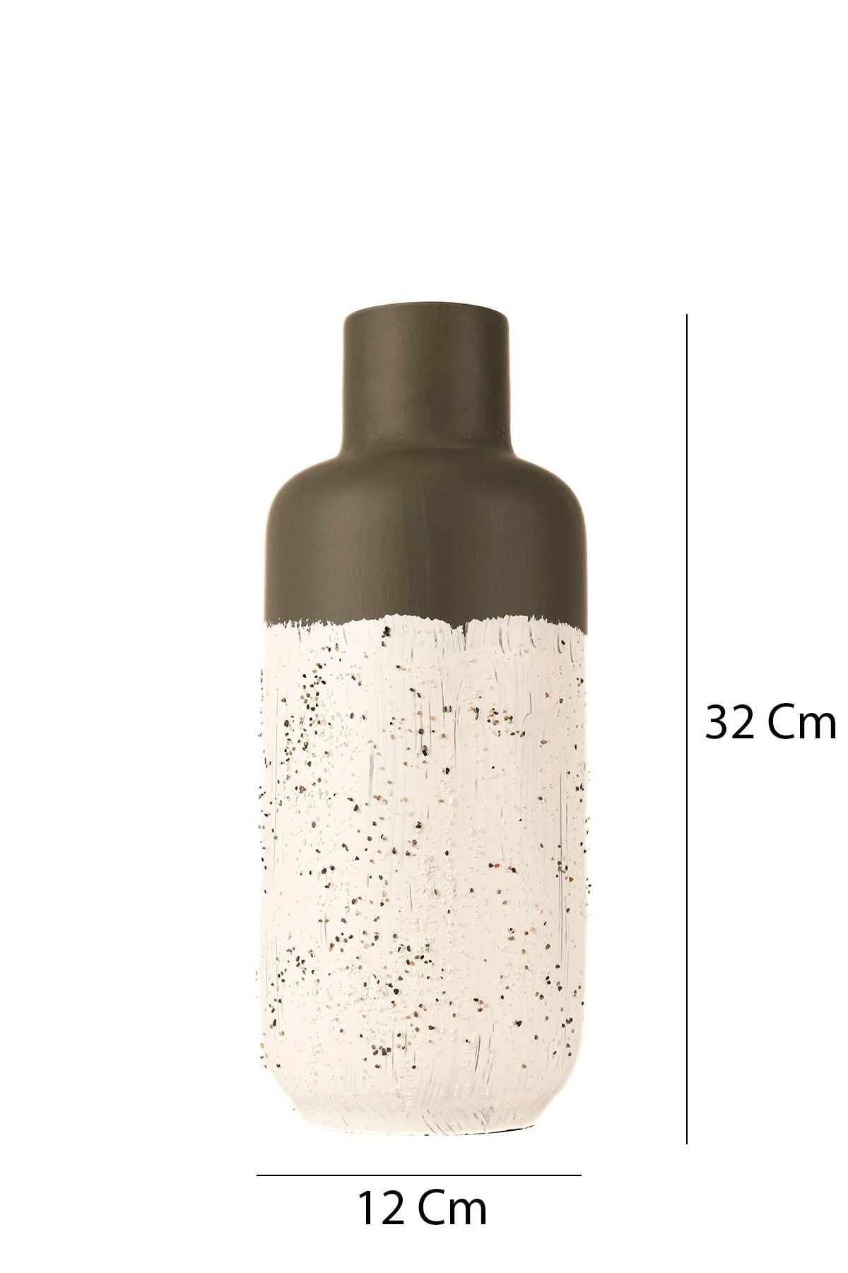 Ghiveci decorativ, Aberto Design, ceramica, alb, 12x32 cm, pictat manual