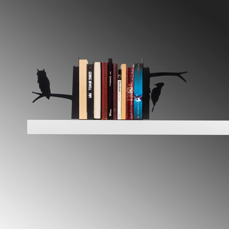 Carti si Birotica - Birotica - Accesorii de birou - Suporturi accesorii birou - Suport de carte, Aberto Design, metal, negru, 44x14x22 cm, 493RMC1111 - Infinity.ro