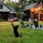 Casa si Gradina - Gradina si terasa - Decoratiuni exterior - Ornamente gradina - Obiect decorativ, Aberto Design, metal, negru, 49x24 cm - Infinity.ro