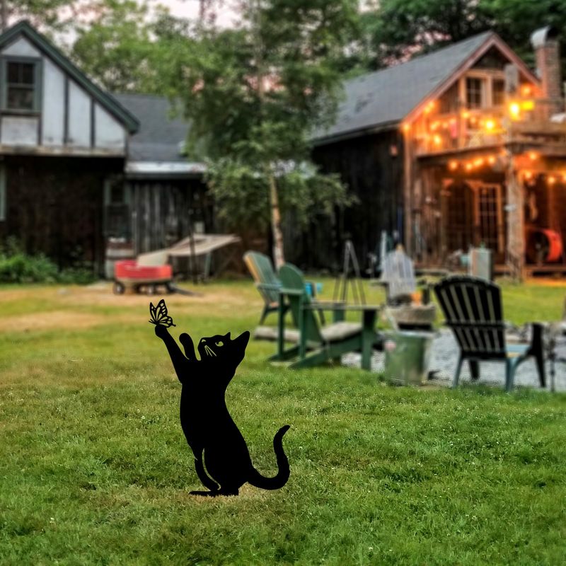 Casa si Gradina - Gradina si terasa - Decoratiuni exterior - Ornamente gradina - Obiect decorativ, Aberto Design, metal, negru, 49x24 cm - Infinity.ro