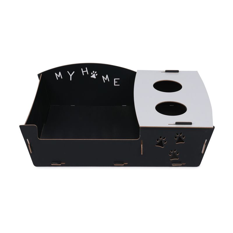 Petshop - Accesorii petshop - Culcusuri si custi - Culcusuri si saltele - Pat pentru pisici, Aberto Design, mdf, negru si alb, 60x40x15 cm - Infinity.ro