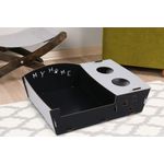 Petshop - Accesorii petshop - Culcusuri si custi - Culcusuri si saltele - Pat pentru pisici, Aberto Design, mdf, negru si alb, 60x40x15 cm - Infinity.ro