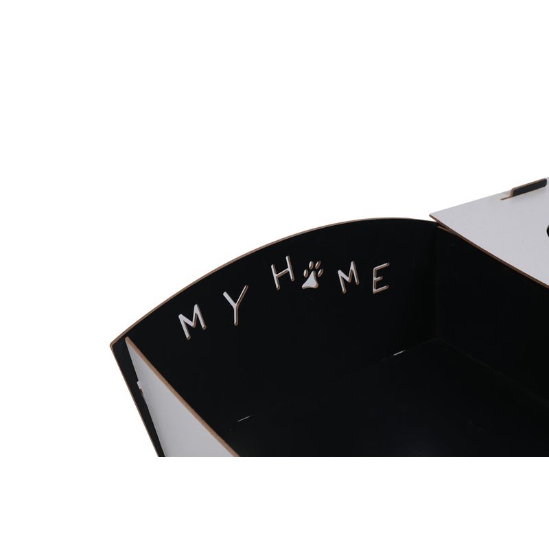 Petshop - Accesorii petshop - Culcusuri si custi - Culcusuri si saltele - Pat pentru pisici, Aberto Design, mdf, negru si alb, 60x40x15 cm - Infinity.ro