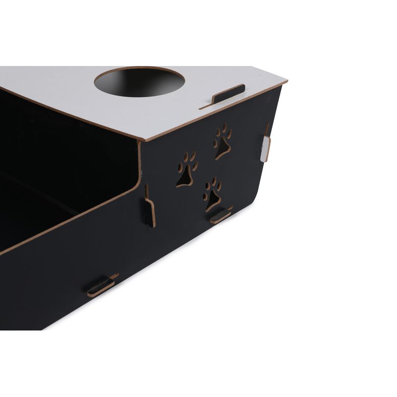 Petshop - Accesorii petshop - Culcusuri si custi - Culcusuri si saltele - Pat pentru pisici, Aberto Design, mdf, negru si alb, 60x40x15 cm - Infinity.ro