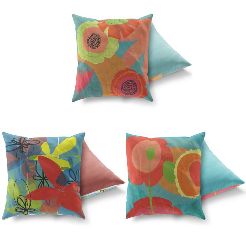 Casa si Gradina - Textile si covoare - Perne si pilote - Perne decorative - Set perne decorative, Aberto Design, multicolor, 43x43 cm, bumbac si poliester, 3 bucati, 417GRV0183 - Infinity.ro
