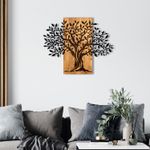 Casa si Gradina - Decoratiuni - Decoratiuni perete - Accesoriu decorativ de perete, Wallxpert, metal si lemn, negru si nuc, 72x58 cm - Infinity.ro