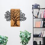 Casa si Gradina - Decoratiuni - Decoratiuni perete - Accesoriu decorativ de perete, Wallxpert, metal si lemn, negru si nuc, 72x58 cm - Infinity.ro