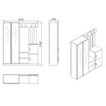 Casa si Gradina - Mobilier - Organizare si depozitare - Cuiere - Cuier, Hanah Home, pal melaminat, alb, 147.2x37.5x179.7 cm - Infinity.ro