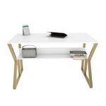 Casa si Gradina - Mobilier - Mese si birouri - Birouri - Birou de studiu, Hanah Home, pal melaminat, alb auriu, 120x60x72.8 cm - Infinity.ro