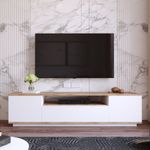 Casa si Gradina - Mobilier - Comode si corpuri - Comode - Comoda tv, Hanah Home, pal melaminat, pin atlantic si alb, 180x44.5x44.6 cm - Infinity.ro
