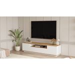 Casa si Gradina - Mobilier - Comode si corpuri - Comode - Comoda tv, Hanah Home, pal melaminat, pin atlantic si alb, 180x44.5x44.6 cm - Infinity.ro