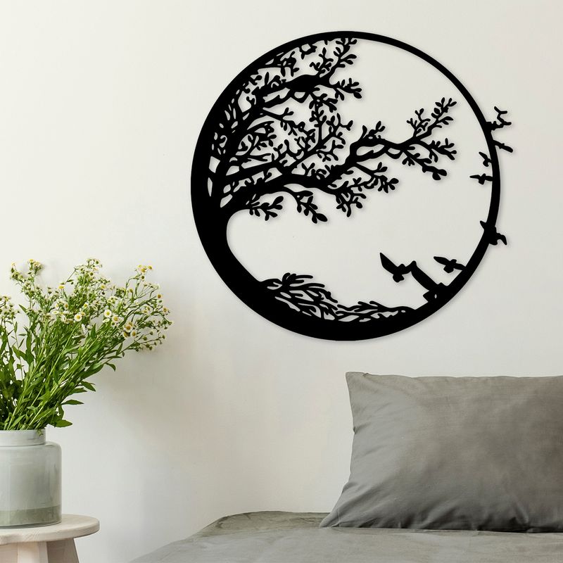 Casa si Gradina - Decoratiuni - Decoratiuni perete - Accesoriu decorativ de perete, Wallxpert, metal, negru, 68x1.5x66 cm, 891TNL2003 - Infinity.ro