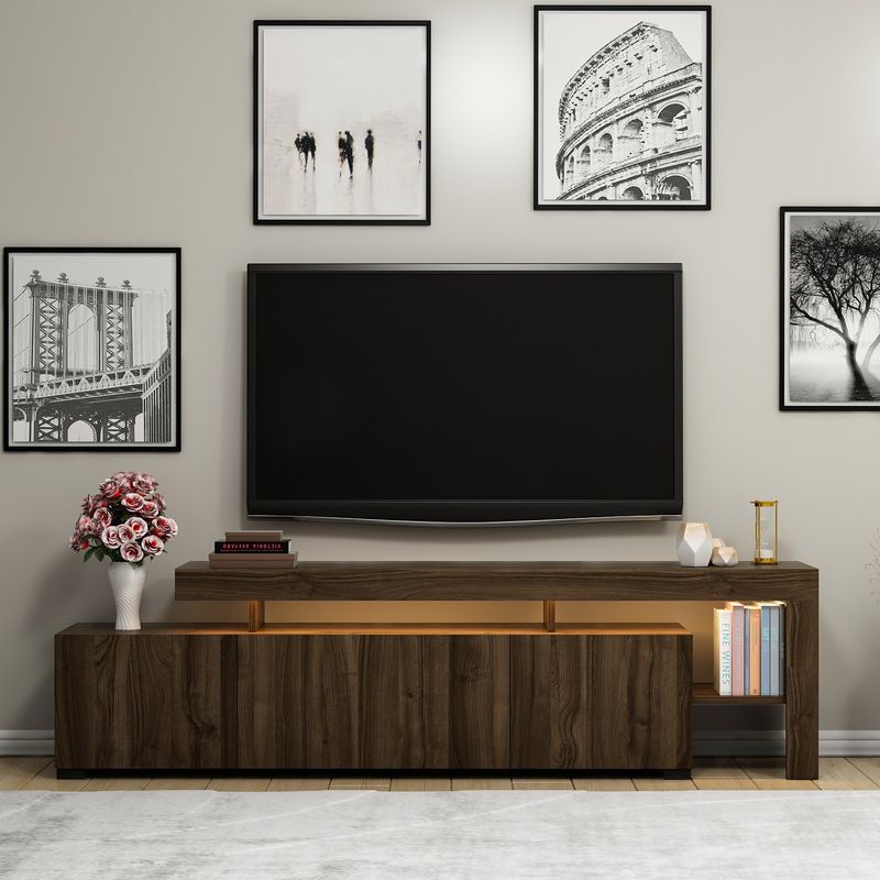 Casa si Gradina - Mobilier - Comode si corpuri - Comode - Comoda tv, Hanah Home, pal melaminat, nuc, 192x53x37 cm - Infinity.ro