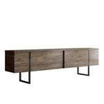 Casa si Gradina - Mobilier - Comode si corpuri - Console - Comoda tv, Hanah Home, pal melaminat, nuc si negru, 180x30x50 cm - Infinity.ro