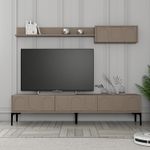 Casa si Gradina - Mobilier - Seturi de mobilier - Seturi living - Set mobilier living, Hanah Home, pal melaminat, atlas si negru, 180x42x35 cm - Infinity.ro