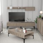 Casa si Gradina - Mobilier - Seturi de mobilier - Seturi living - Set mobilier living, Hanah Home, pal melaminat, atlas si negru, 180x42x35 cm - Infinity.ro
