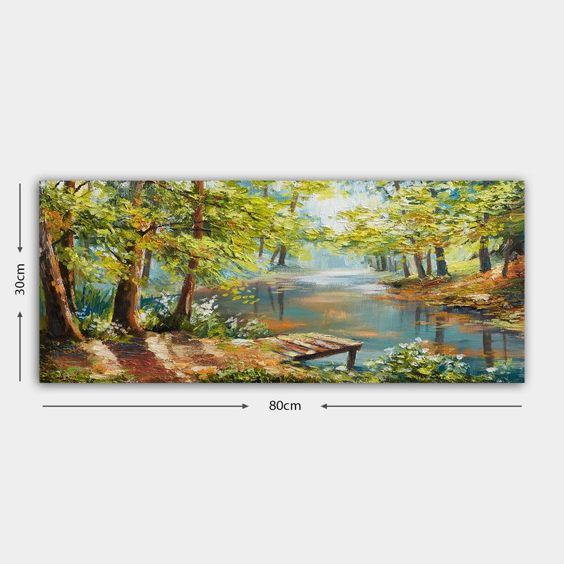 Casa si Gradina - Decoratiuni - Tablouri - Tablou decorativ pe panza, Wallxpert, multicolor, 30x80 cm, rama lemn, 483TNS1224 - Infinity.ro