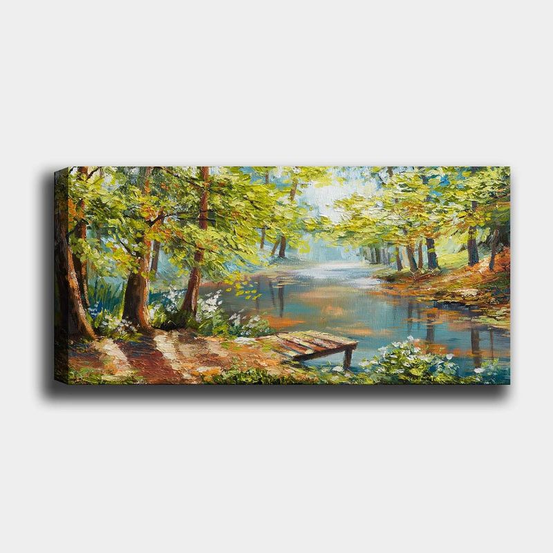 Casa si Gradina - Decoratiuni - Tablouri - Tablou decorativ pe panza, Wallxpert, multicolor, 30x80 cm, rama lemn, 483TNS1224 - Infinity.ro