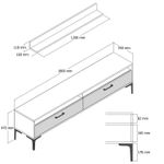 Casa si Gradina - Mobilier - Comode si corpuri - Console - Comoda tv, Hanah Home, pal melaminat, nuc si negru, 180x47x35 cm - Infinity.ro