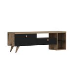 Casa si Gradina - Mobilier - Comode si corpuri - Console - Comoda tv, Hanah Home, pal melaminat, negru si stejar, 150x35x47 cm - Infinity.ro