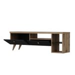 Casa si Gradina - Mobilier - Comode si corpuri - Console - Comoda tv, Hanah Home, pal melaminat, negru si stejar, 150x35x47 cm - Infinity.ro
