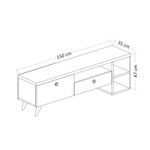 Casa si Gradina - Mobilier - Comode si corpuri - Console - Comoda tv, Hanah Home, pal melaminat, negru si stejar, 150x35x47 cm - Infinity.ro