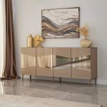 Casa si Gradina - Mobilier - Comode si corpuri - Console - Consola, Hanah Home, mdf, bronz auriu, 180x80x40 cm - Infinity.ro