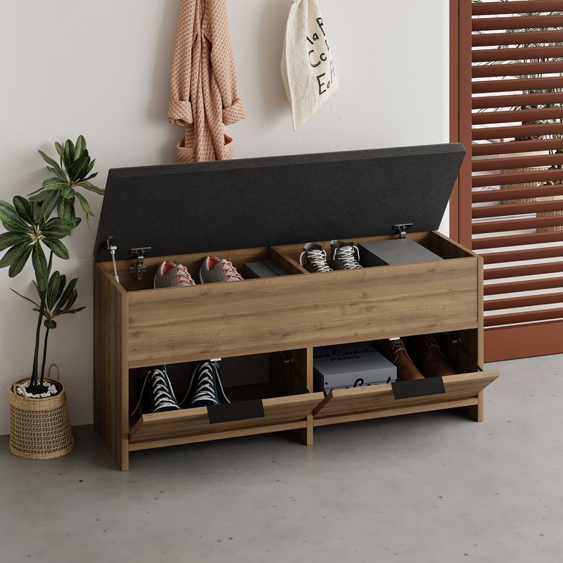 Casa si Gradina - Mobilier - Dulapuri si sifoniere - Dulapuri pantofi - Dulap pantofi, Hanah Home, pal melaminat, hitit, 106x34x50 cm - Infinity.ro
