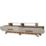 Casa si Gradina - Mobilier - Comode si corpuri - Comode - Comoda tv, Hanah Home, pal melaminat, nuc si crem, 205x50x36.8 cm - Infinity.ro