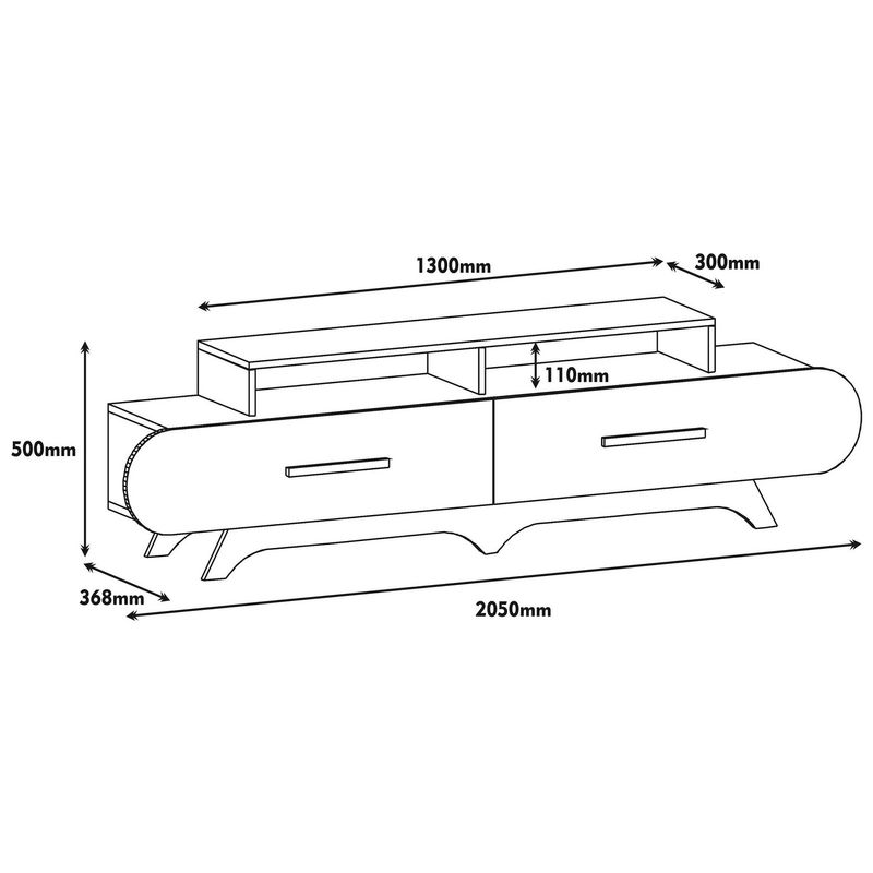 Casa si Gradina - Mobilier - Comode si corpuri - Comode - Comoda tv, Hanah Home, pal melaminat, nuc si crem, 205x50x36.8 cm - Infinity.ro