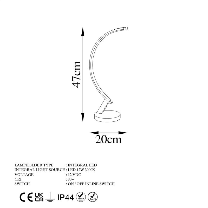 Casa si Gradina - Corpuri si surse de iluminat - Veioze si lampi - Veioze - Veioza, Opviq, metal, auriu, 13x20x47 cm - Infinity.ro