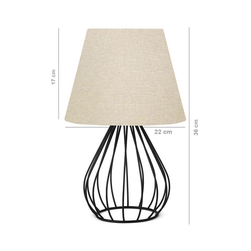 Casa si Gradina - Corpuri si surse de iluminat - Veioze si lampi - Veioze - Veioza, Opviq, pvc si metal, bej si negru, 22x17x36 cm - Infinity.ro
