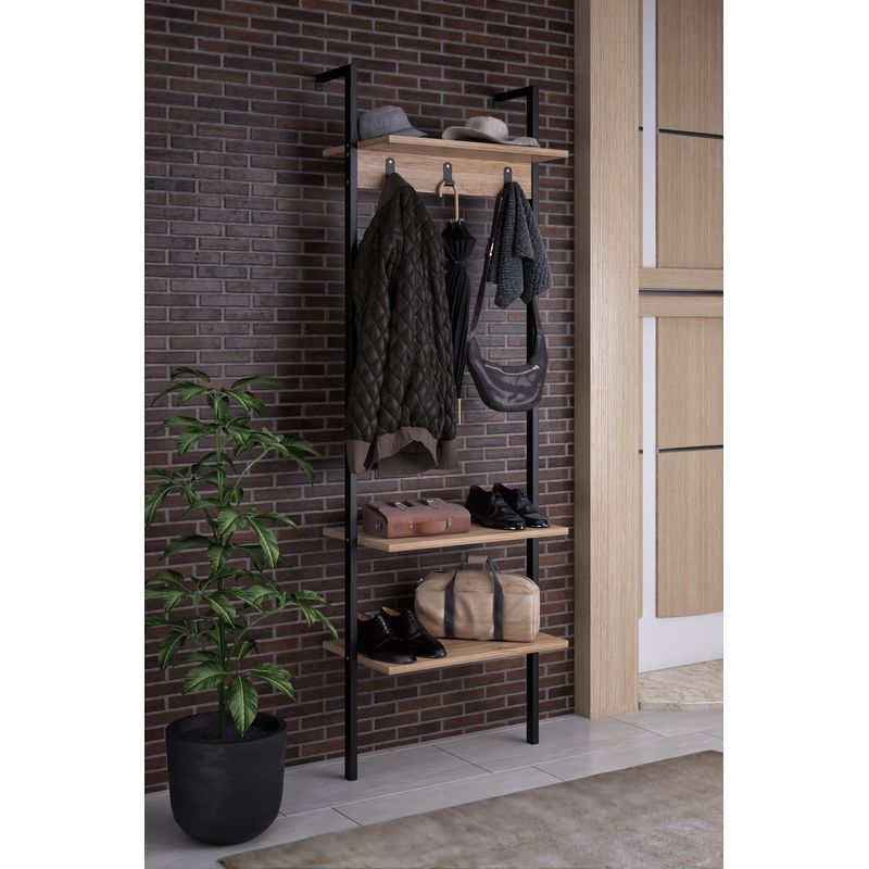 Casa si Gradina - Mobilier - Organizare si depozitare - Cuiere - Cuier, Hanah Home, pal melaminat, negru, 60x26x180 cm - Infinity.ro