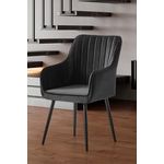 Casa si Gradina - Mobilier - Scaune si fotolii - Fotolii - Fotolii, Hanah Home, mdf, antracit si negru, 46x44x89 cm, set 2 bucati - Infinity.ro
