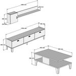 Casa si Gradina - Mobilier - Seturi de mobilier - Seturi living - Set mobilier living, Hanah Home, pal melaminat, stejar si alb, multiple rafturi - Infinity.ro