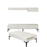 Casa si Gradina - Mobilier - Seturi de mobilier - Seturi living - Set living, Hanah Home, pal melaminat, crem si negru, tv 180x42x35 cm, masa 105x32.6x60 cm - Infinity.ro