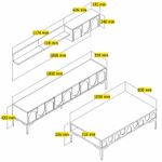 Casa si Gradina - Mobilier - Seturi de mobilier - Seturi living - Set living, Hanah Home, pal melaminat, crem si negru, tv 180x42x35 cm, masa 105x32.6x60 cm - Infinity.ro