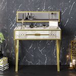 Casa si Gradina - Mobilier - Comode si corpuri - Masute de toaleta - Masa de toaleta, Hanah Home, pal melaminat, alb, 90x32x80 cm - Infinity.ro
