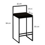 Casa si Gradina - Mobilier - Scaune si fotolii - Tabureti - Taburet de bar, Hanah Home, metal, negru, 35x35x84 cm - Infinity.ro