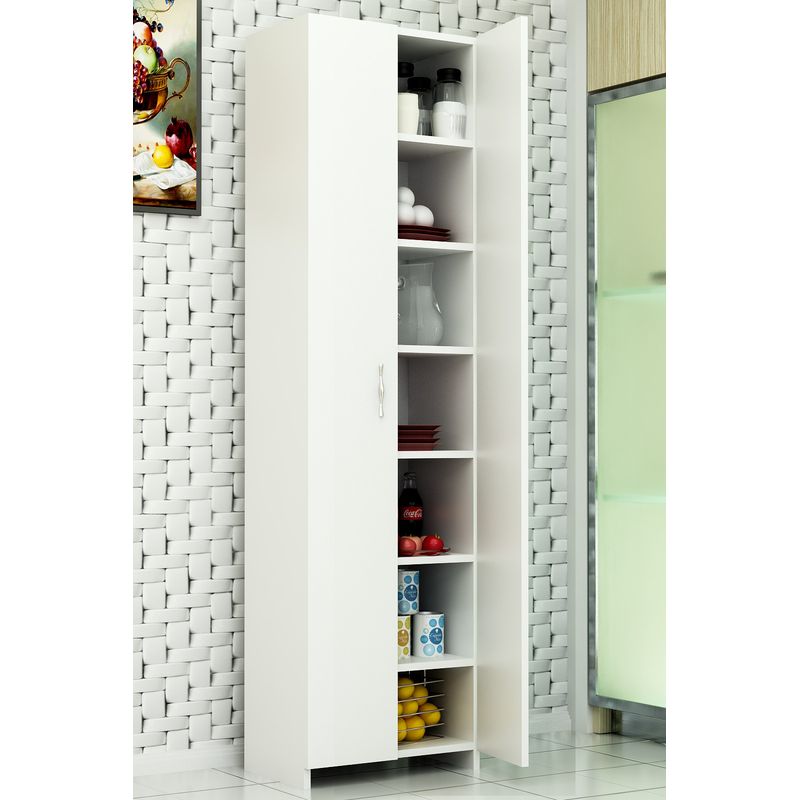 Casa si Gradina - Mobilier - Dulapuri si sifoniere - Dulapuri - Dulap multifunctional, Hanah Home, pal melaminat, alb, 49x30x182 cm - Infinity.ro