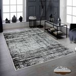 Casa si Gradina - Textile si covoare - Covoare - Covoare casa - Covor, Conceptum Hypnose, alb gri negru, 100x150 cm, 100% poliester, antiderapant, 708HFT1964 - Infinity.ro