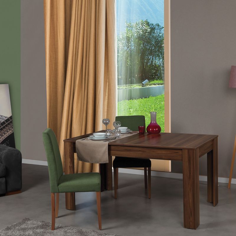 Casa si Gradina - Mobilier - Mese si birouri - Mese bucatarie si dining - Masa extensibila, Hanah Home, panou aglomerat melaminat, nuc, 78x150x90 cm - Infinity.ro