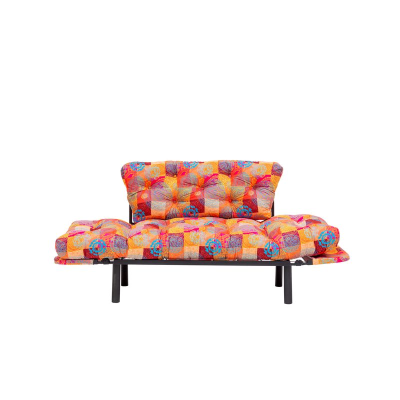 Casa si Gradina - Mobilier - Canapele si coltare - Canapele - Canapea extensibila, Hanah Home, metal, patchwork multicolor, 155x80x70 cm - Infinity.ro