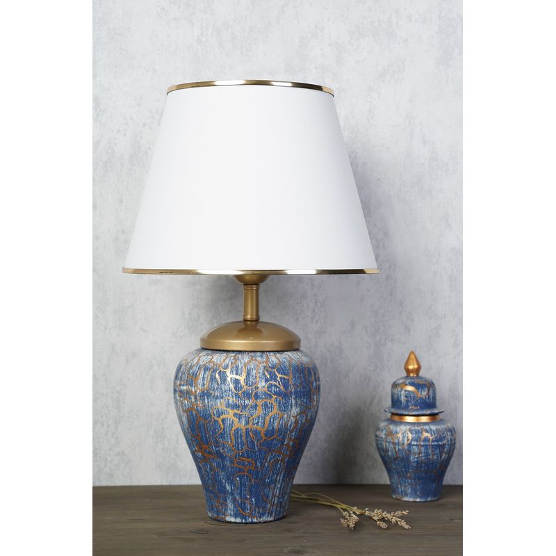 Casa si Gradina - Corpuri si surse de iluminat - Veioze si lampi - Veioze - Veioza, Opviq, metal, albastru alb, 50x30 cm - Infinity.ro