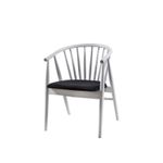 Casa si Gradina - Mobilier - Scaune si fotolii - Fotolii - Fotoliu, Hanah Home, lemn masiv, alb negru, 55x77x47 cm - Infinity.ro