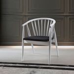 Casa si Gradina - Mobilier - Scaune si fotolii - Fotolii - Fotoliu, Hanah Home, lemn masiv, alb negru, 55x77x47 cm - Infinity.ro